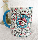 Hello Kitty Baskı içi ve Kulpu Renkli Kupa