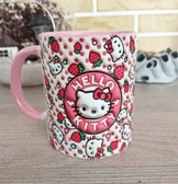 Hello Kitty Baskı içi ve Kulpu Renkli Kupa