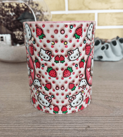 Hello Kitty Baskı içi ve Kulpu Renkli Kupa