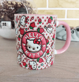 Hello Kitty Baskı içi ve Kulpu Renkli Kupa
