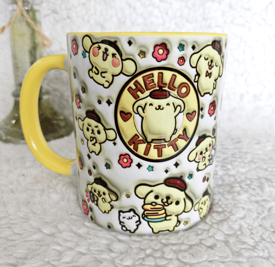 Hello Kitty Baskı içi ve Kulpu Renkli Kupa