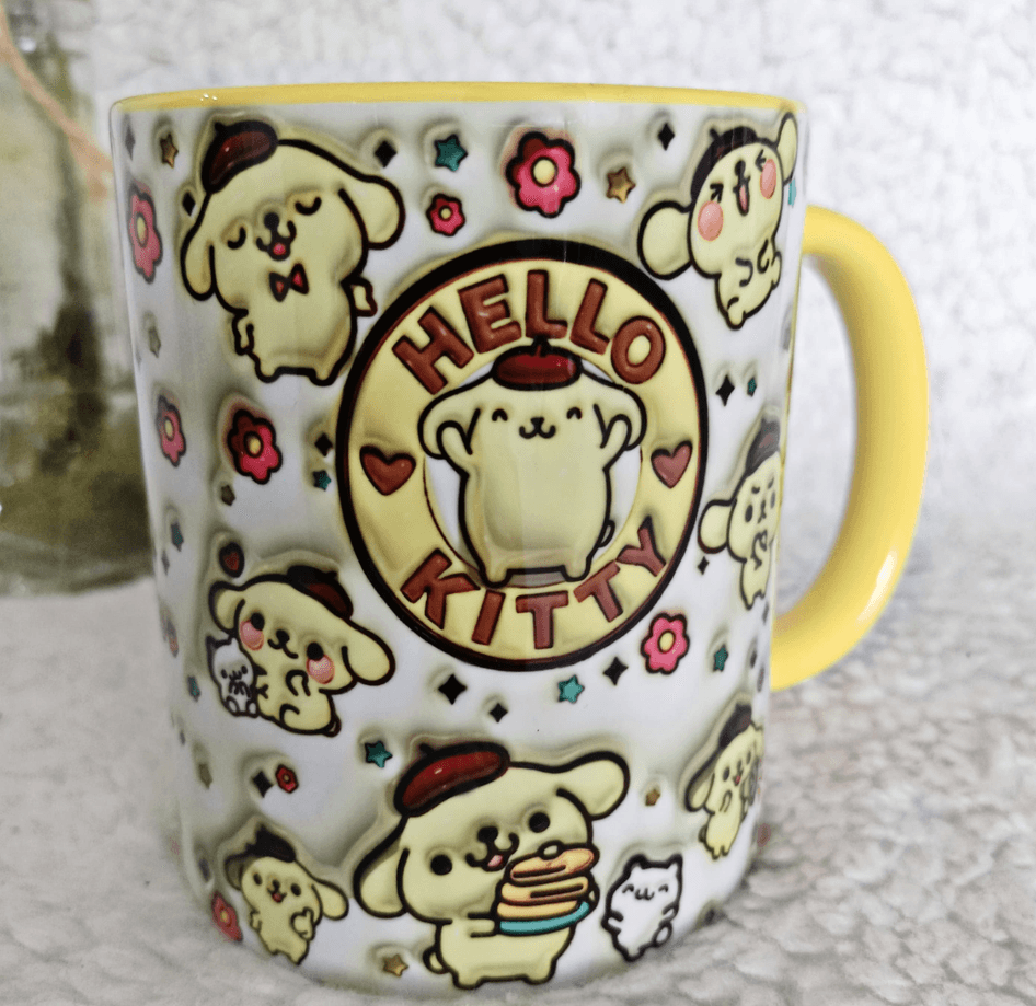 Hello Kitty Baskı içi ve Kulpu Renkli Kupa