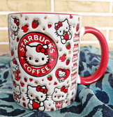 Hello Kitty Baskı içi ve Kulpu Renkli Kupa