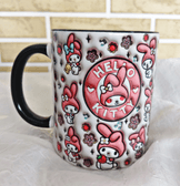 Hello Kitty Baskı içi ve Kulpu Renkli Kupa