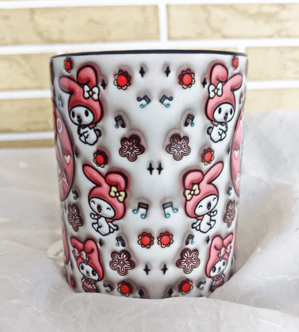 Hello Kitty Baskı içi ve Kulpu Renkli Kupa