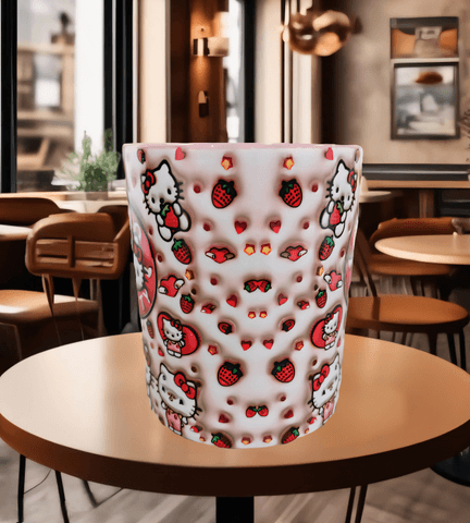 Hello Kitty Baskı içi ve Kulpu Renkli Kupa