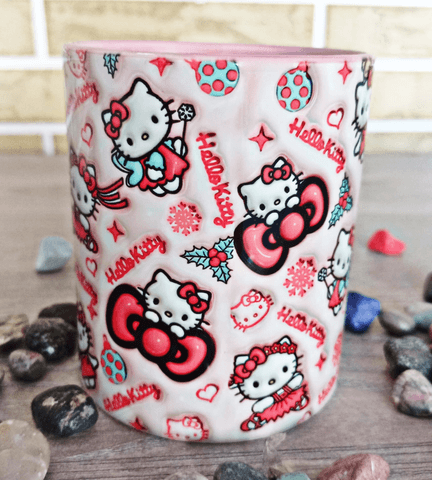 Hello Kitty Baskı içi ve Kulpu Renkli Kupa