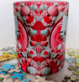 Hello Kitty Baskı içi ve Kulpu Renkli Kupa