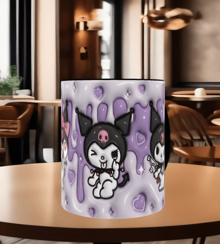 Hello Kitty Baskı içi ve Kulpu Renkli Kupa