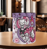 Hello Kitty Baskı içi ve Kulpu Renkli Kupa