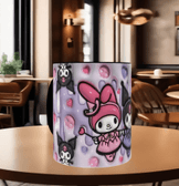 Hello Kitty Baskı içi ve Kulpu Renkli Kupa