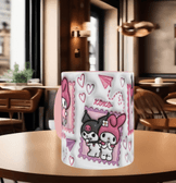 Hello Kitty Baskı içi ve Kulpu Renkli Kupa