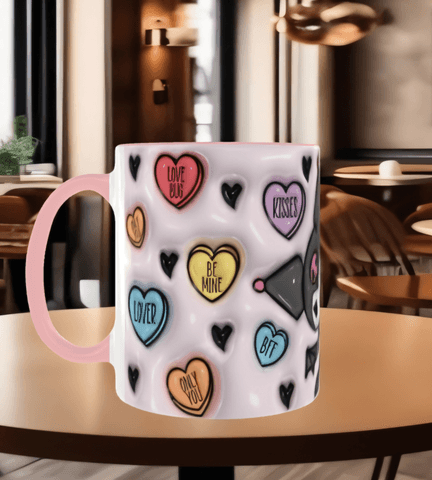 Hello Kitty Baskı içi ve Kulpu Renkli Kupa