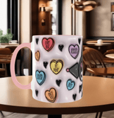 Hello Kitty Baskı içi ve Kulpu Renkli Kupa