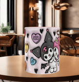 Hello Kitty Baskı içi ve Kulpu Renkli Kupa