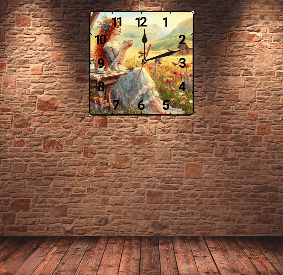 Kahve keyfi vintage baskı metal hediyelik dekoratif kaliteli duvar saati