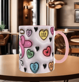 Hello Kitty Baskı içi ve Kulpu Renkli Kupa