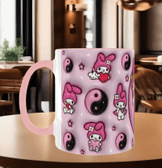 Hello Kitty Baskı içi ve Kulpu Renkli Kupa