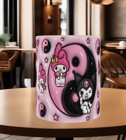 Hello Kitty Baskı içi ve Kulpu Renkli Kupa