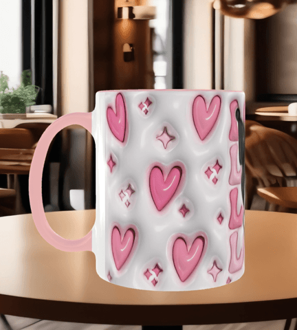 Hello Kitty Baskı içi ve Kulpu Renkli Kupa