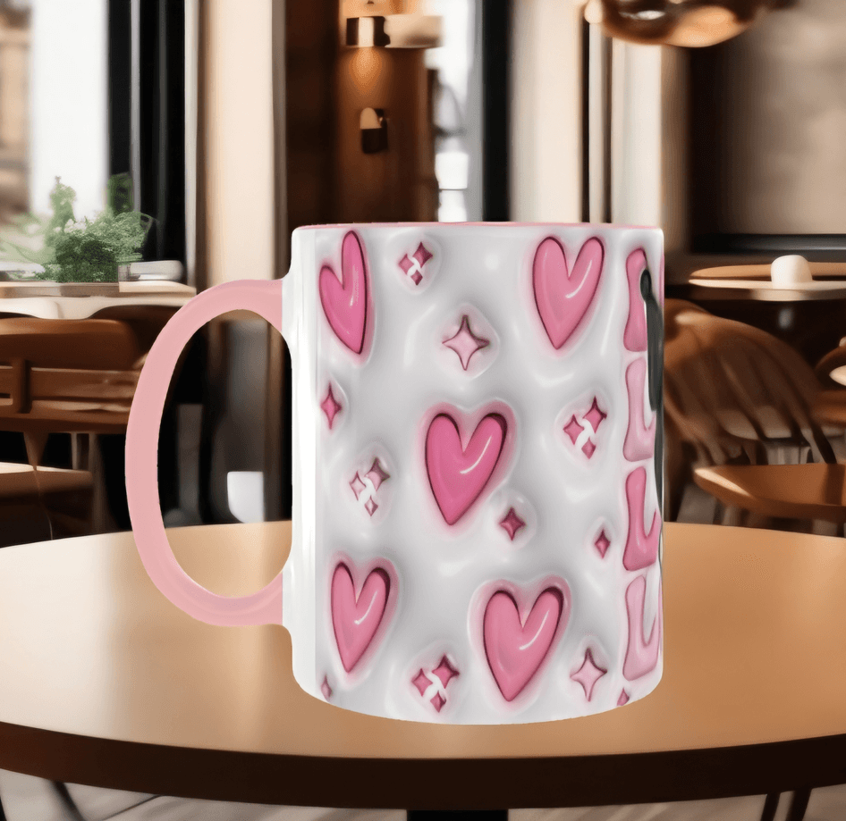 Hello Kitty Baskı içi ve Kulpu Renkli Kupa