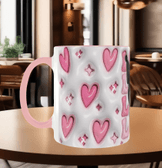 Hello Kitty Baskı içi ve Kulpu Renkli Kupa