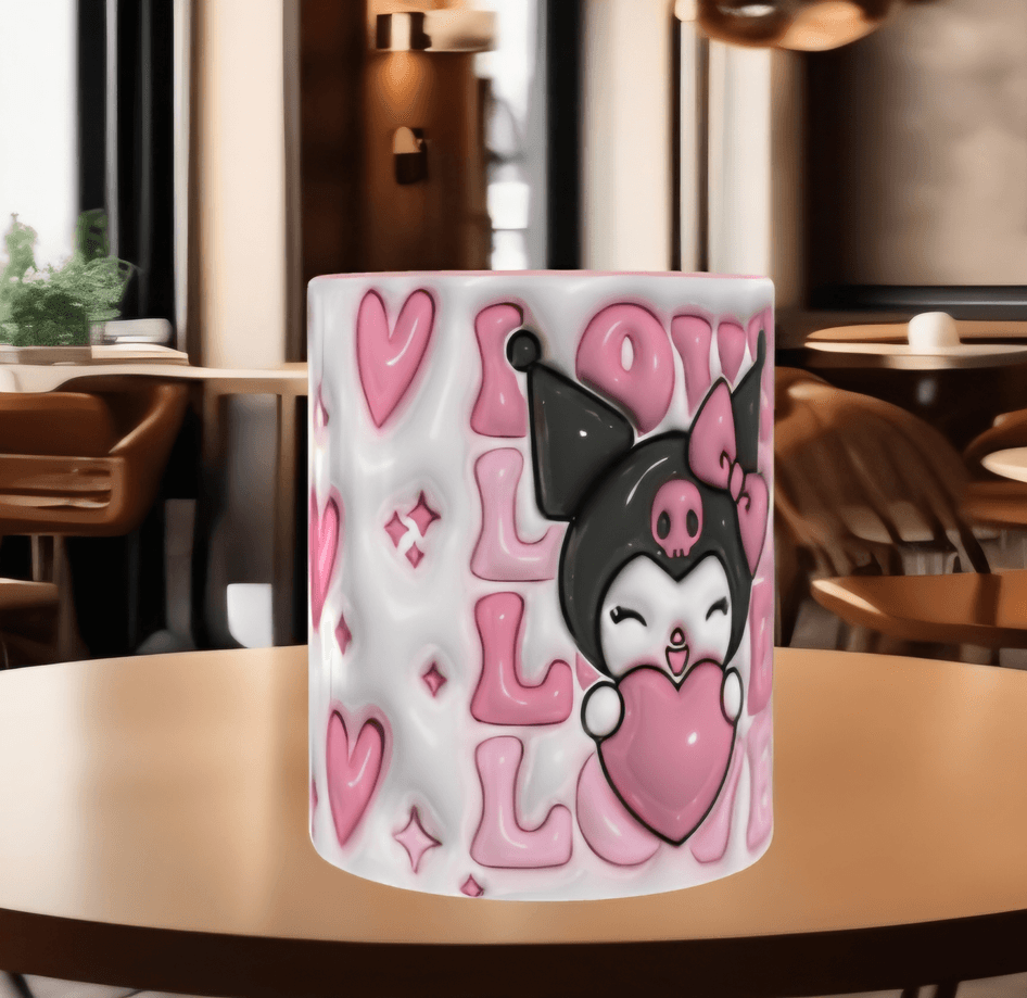 Hello Kitty Baskı içi ve Kulpu Renkli Kupa