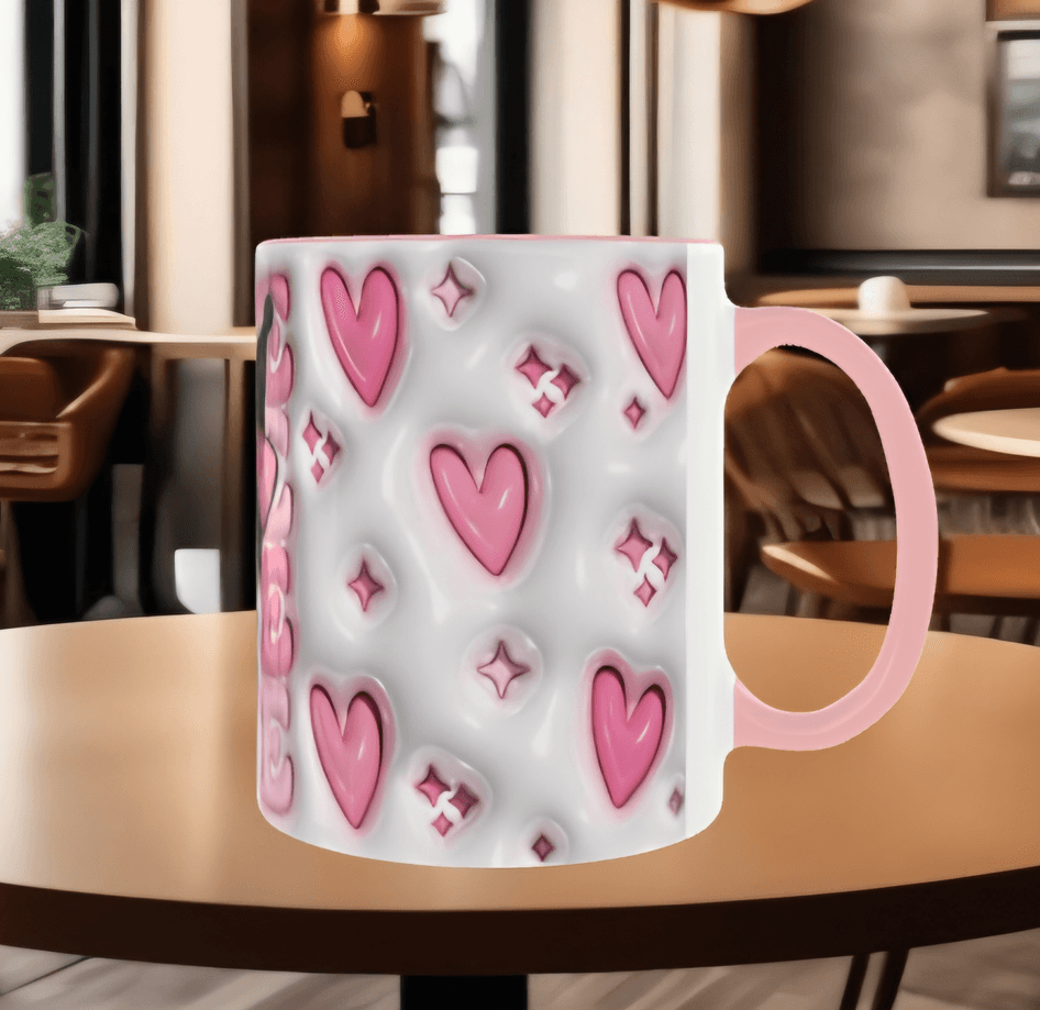 Hello Kitty Baskı içi ve Kulpu Renkli Kupa