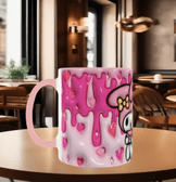 Hello Kitty Baskı içi ve Kulpu Renkli Kupa