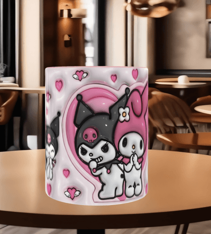 Hello Kitty Baskı içi ve Kulpu Renkli Kupa