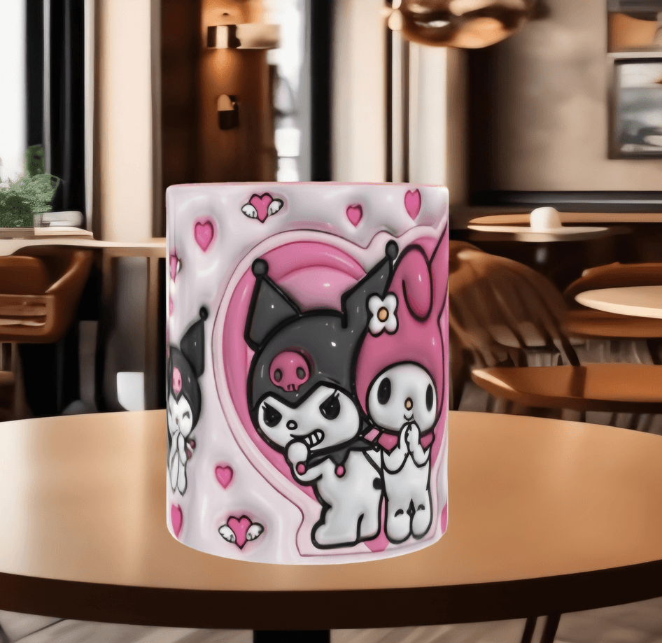 Hello Kitty Baskı içi ve Kulpu Renkli Kupa