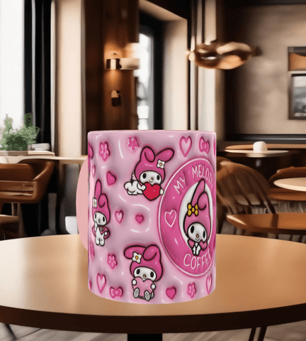 Hello Kitty Baskı içi ve Kulpu Renkli Kupa