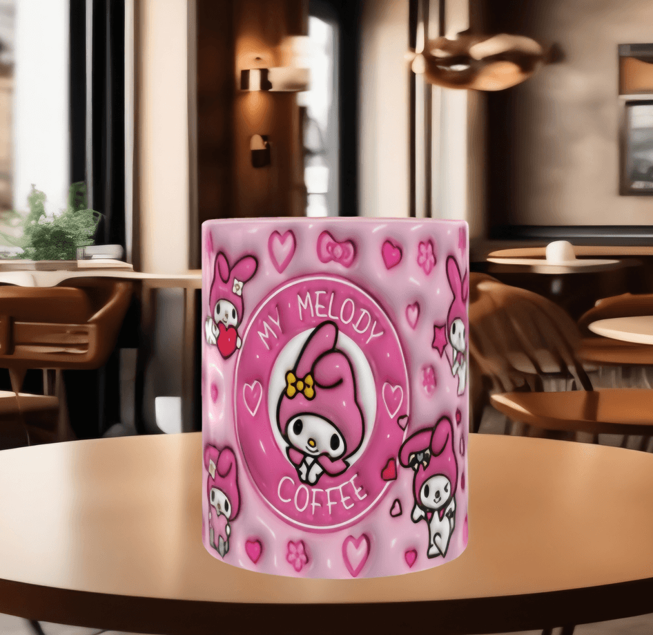 Hello Kitty Baskı içi ve Kulpu Renkli Kupa