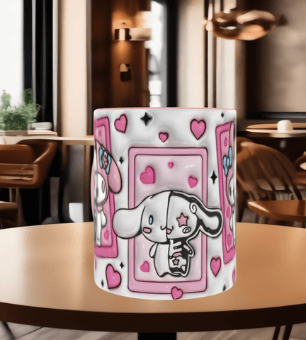 Hello Kitty Baskı içi ve Kulpu Renkli Kupa