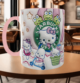 Hello Kitty Baskı içi ve Kulpu Renkli Kupa