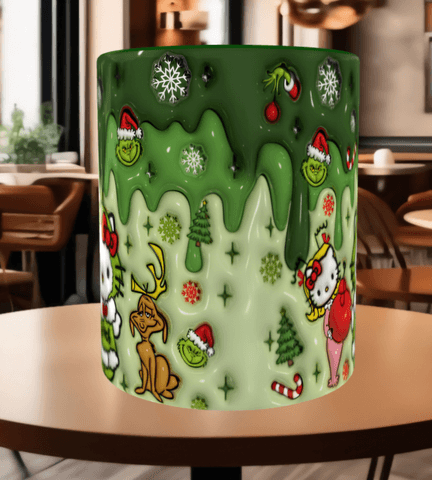 Hello Kitty Baskı içi ve Kulpu Renkli Kupa