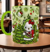 Hello Kitty Baskı içi ve Kulpu Renkli Kupa