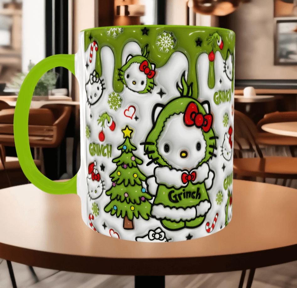 Hello Kitty Baskı içi ve Kulpu Renkli Kupa