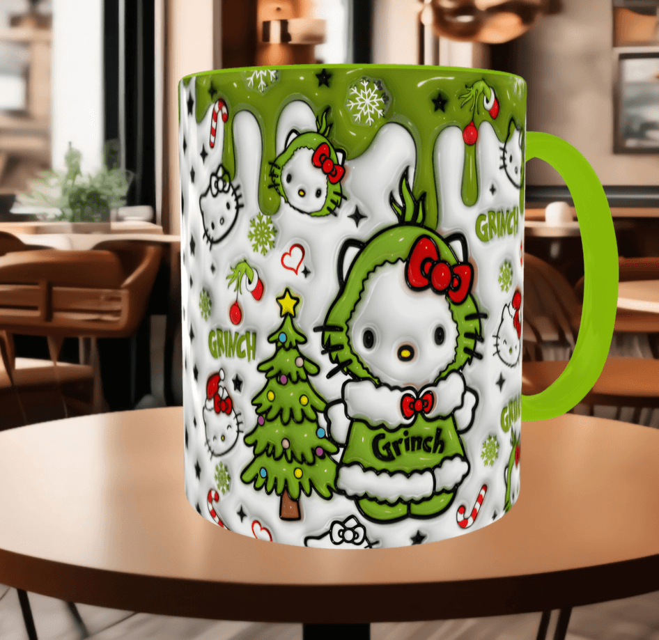 Hello Kitty Baskı içi ve Kulpu Renkli Kupa