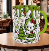 Hello Kitty Baskı içi ve Kulpu Renkli Kupa