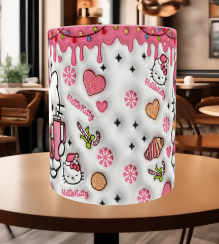 Hello Kitty Baskı içi ve Kulpu Renkli Kupa