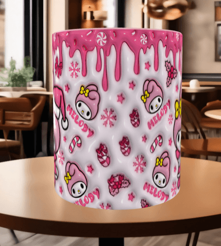 Hello Kitty Baskı içi ve Kulpu Renkli Kupa