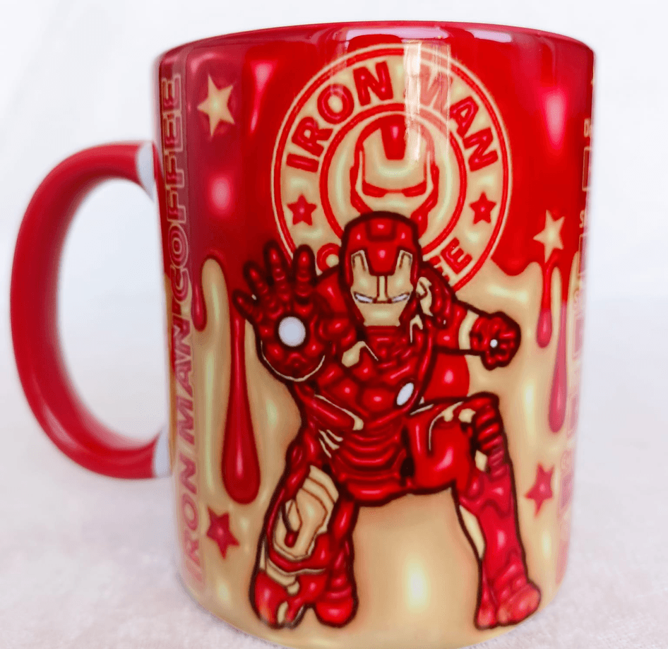 Iron man Baskı içi ve Kulpu Renkli Kupa