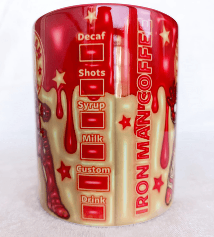 Iron man Baskı içi ve Kulpu Renkli Kupa