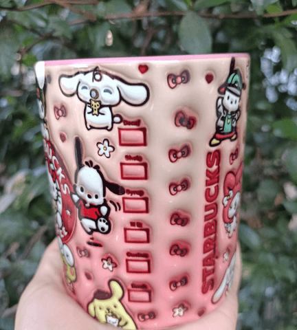 Kuromi Baskı içi ve Kulpu Renkli Kupa