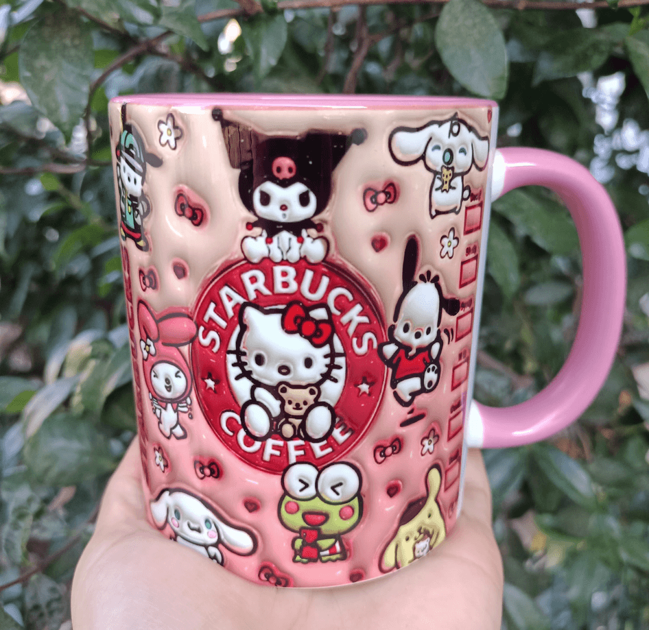 Kuromi Baskı içi ve Kulpu Renkli Kupa