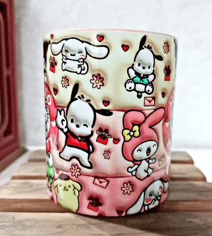 Kuromi Baskı içi ve Kulpu Renkli Kupa