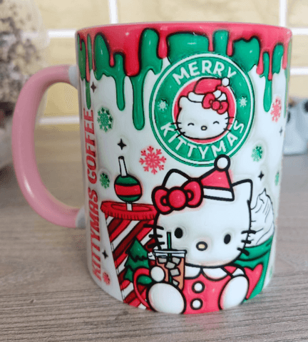 Kuromi Baskı içi ve Kulpu Renkli Kupa