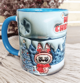 Labubu Baskı içi ve Kulpu Renkli Kupa