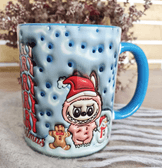 Labubu Baskı içi ve Kulpu Renkli Kupa